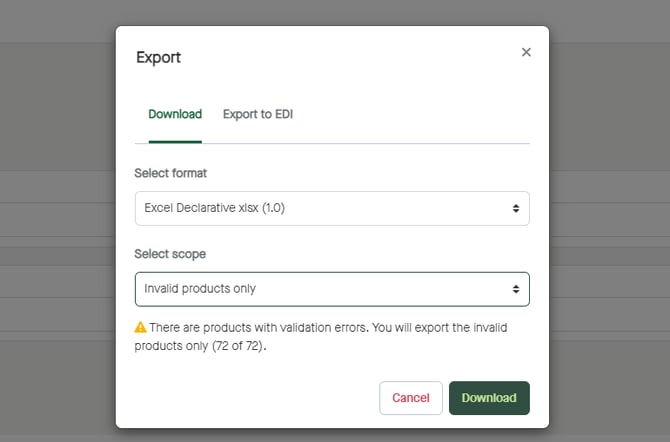 Menu_Products_Publications_Options_DownloadExportToEDI_Export_Scope_Invalid2